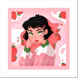 strawberry girl Posters and Art